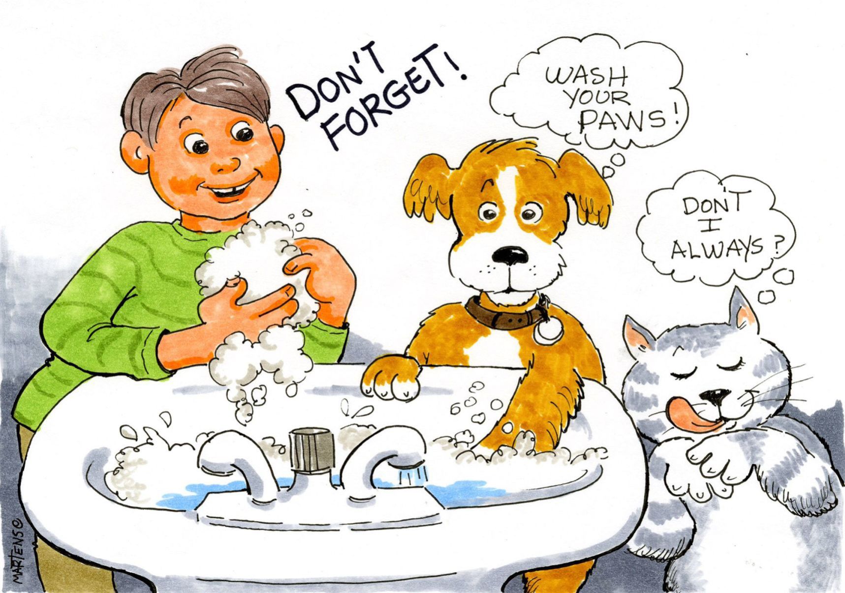 Cartoon comment by Joan Martens